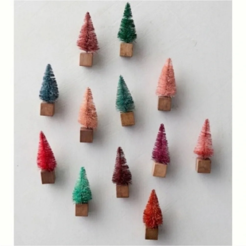 Anthropologie x Terrain Set of 12 Bottle Brush Trees - Pinks collection